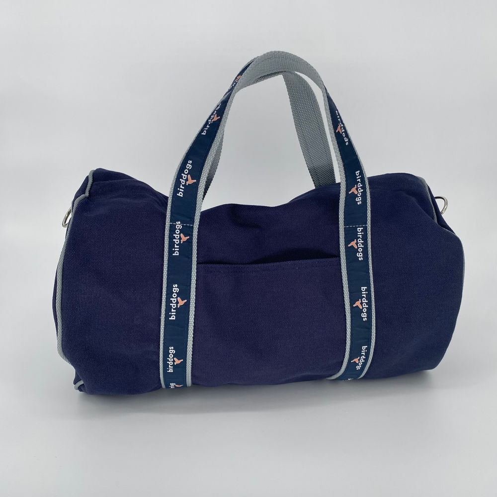Birddogs Duffle Gym‎ Bag Canvas Travel Carry On Weekend Bag Navy Blue Logo